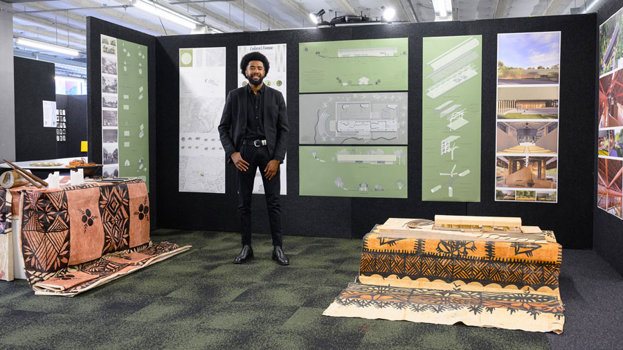 Award-winning student presentation of Lalava’i Fonua, a cultural arts fale for Ōtepoti